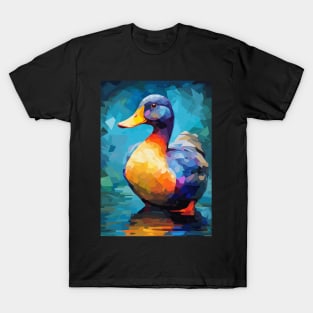 Duck Watercolor Painting Abstract Art T-Shirt